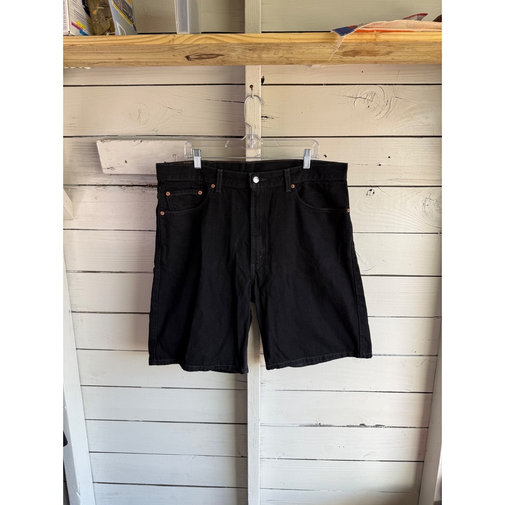 Levis 550 Relaxed Fit Black Denim Shorts Mens Size 38 Cotton Jean Shorts